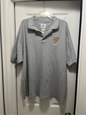 NFL Minnesota Vikings Heather Gray Polo with Embroidered Logo